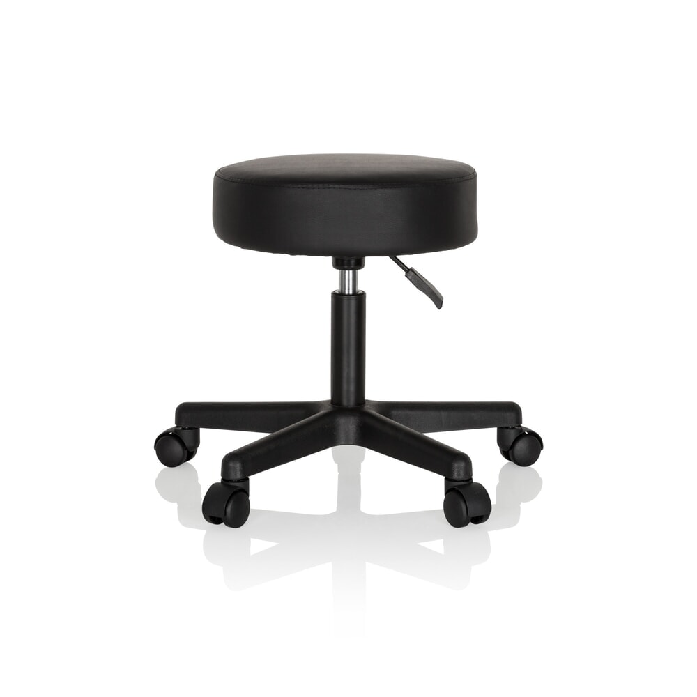 hjh OFFICE Ergonomischer Hocker / Drehhocker OPERATOR I Kunstleder, schwarz