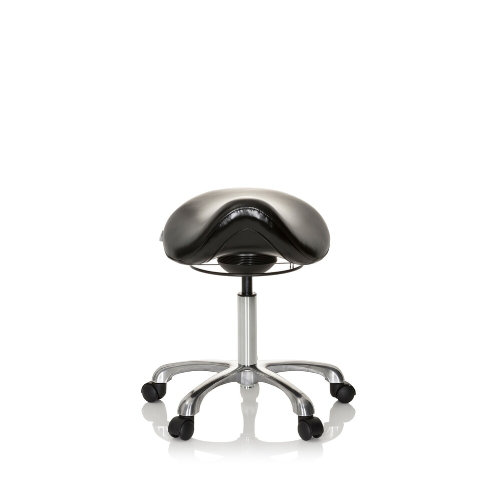 hjh OFFICE Ergonomischer Hocker / Sattelstuhl ORTHO SIT PU Kunstleder, schwarz