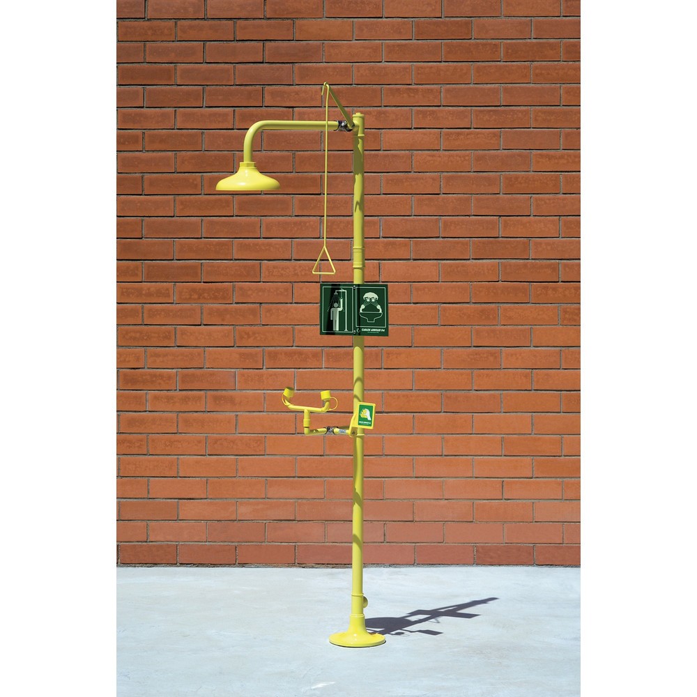 Erbstößer® Körper-/Augendusche-Kombination, DIN EN 15154-1/-2/-5, Standmodell, Kunststoff-Duschkopf/-Wasserverteiler