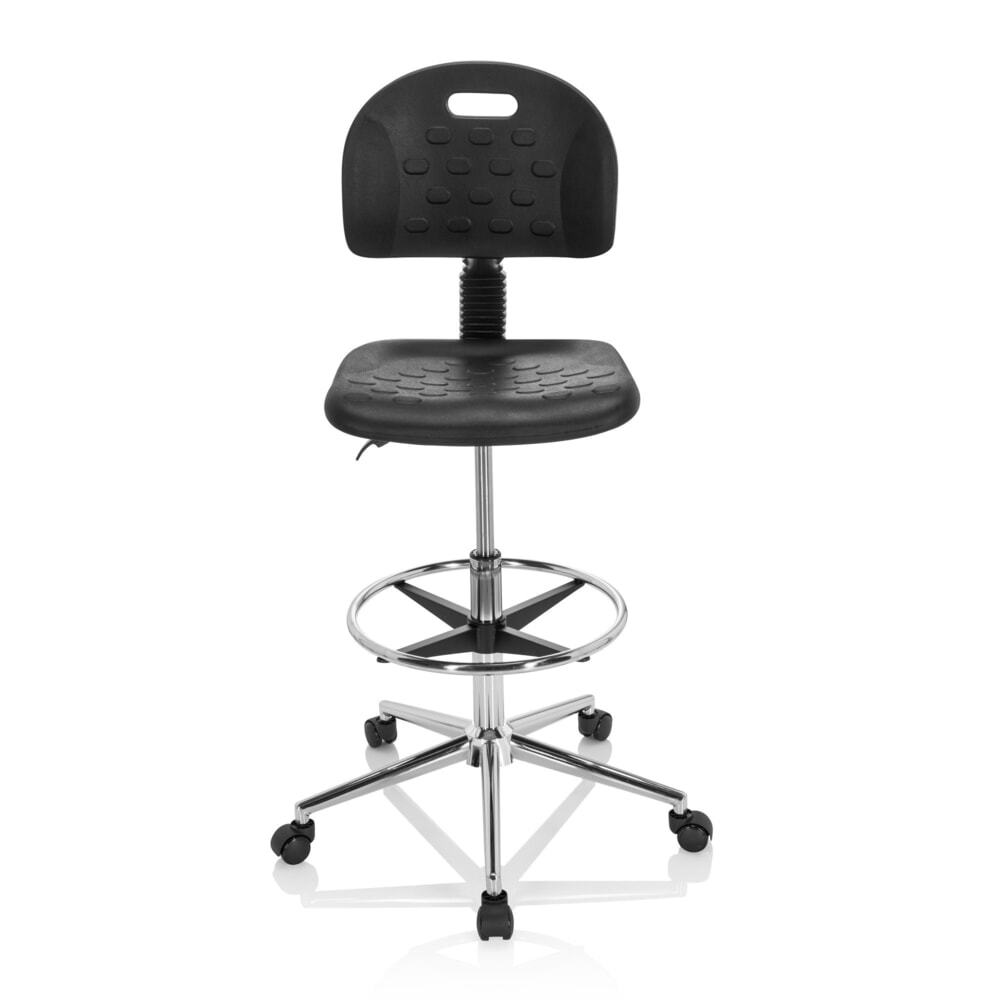 hjh OFFICE Ergonomischer Hocker / Arbeitshocker TOP WORK 23 I Hartschaum, schwarz