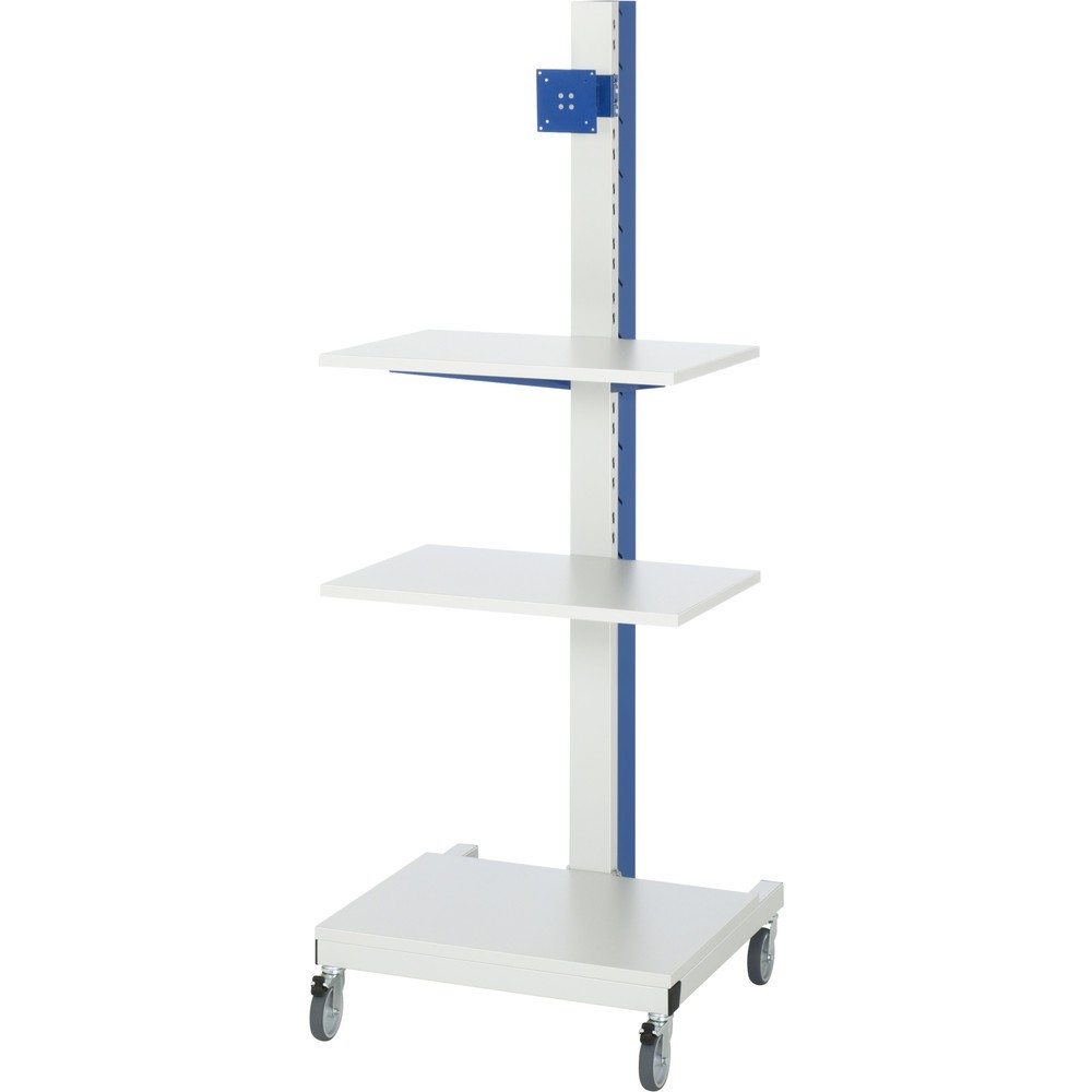 RAU Computer Ständer, HxBxT 1.770 x 650 x 650 mm, mit Flachbildschirmhalter und Rollensatz