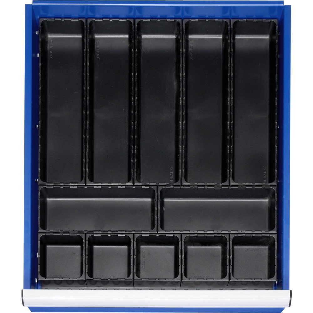 RAU Einteilungsset für Schublade, HxBxT 48 x 490 x 560 mm, mit Bodenplatte und 5 Boxen, Grösse L für Fronthöhe 60-360 mm