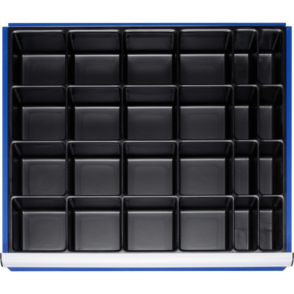 RAU Einteilungsset für Schublade, HxBxT 90 x 680 x 560 mm, mit Kleinteileinsatz und 24 Fächer, Grösse XL für Fronthöhe 120-360 mm