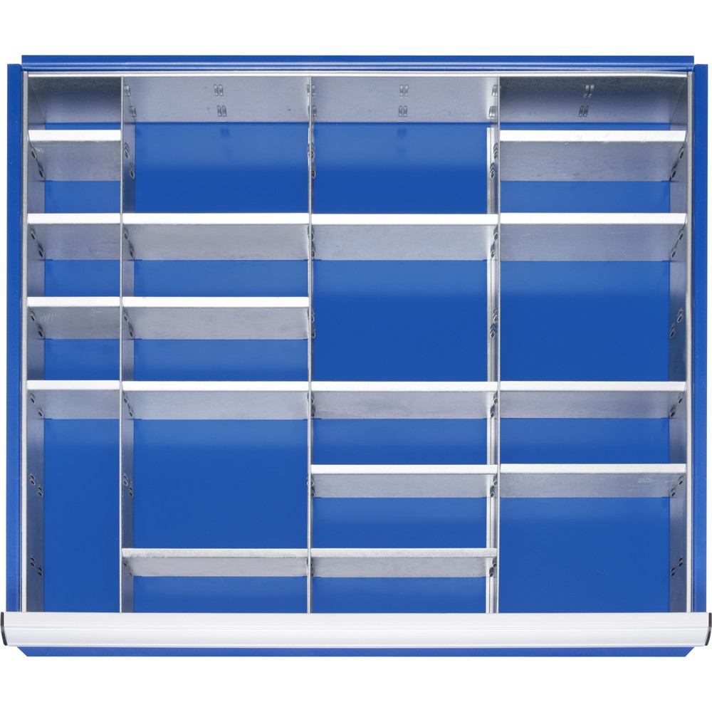 RAU Einteilungsset für Schublade, HxBxT 150 x 680 x 560 mm, mit 4-tlg. Rasterleisten-Set und 3 Trennwände, Grösse XL für Fronthöhe 180-360 mm
