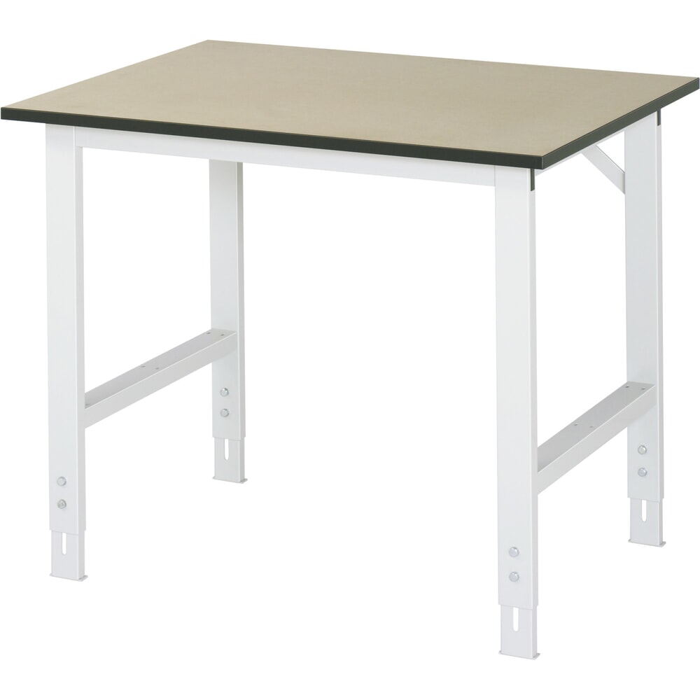 RAU höhenverstellbarer Werktisch Serie TOM, HxBxT 760-1.080 x 1.000 x 800 mm, MDF Arbeitsplatte