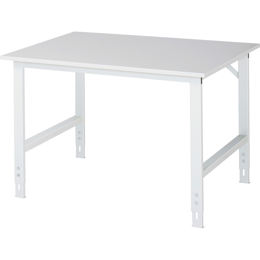 RAU höhenverstellbarer Werktisch Serie TOM, HxBxT 760-1.080 x 1.250 x 1.000 mm, Arbeitsplatte EGB-Melaminbelag