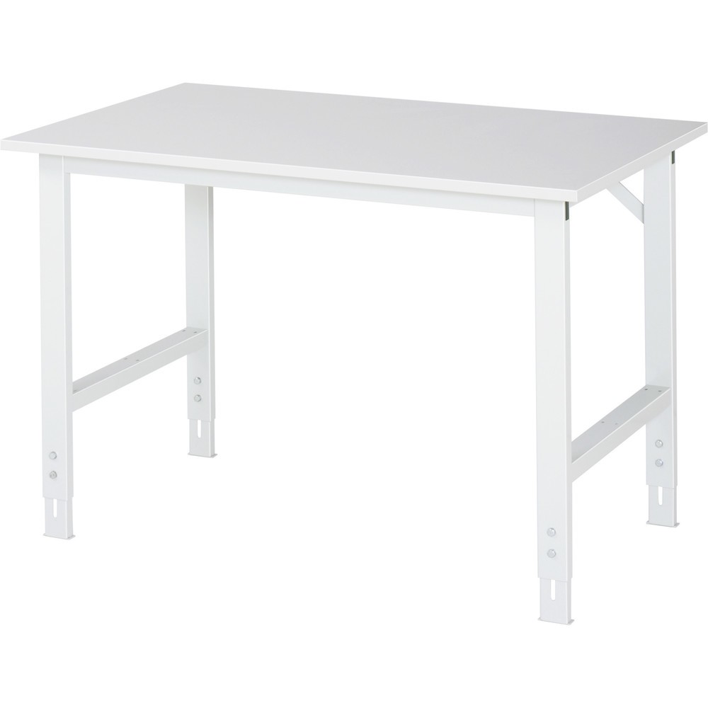 RAU höhenverstellbarer Werktisch Serie TOM, HxBxT 760-1.080 x 1.250 x 800 mm, Arbeitsplatte EGB-Melaminbelag