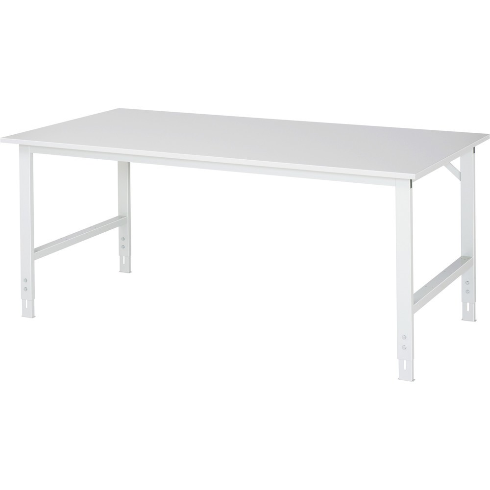 RAU höhenverstellbarer Werktisch Serie TOM, HxBxT 760-1.080 x 2.000 x 1.000 mm, Arbeitsplatte Melamin-Belag