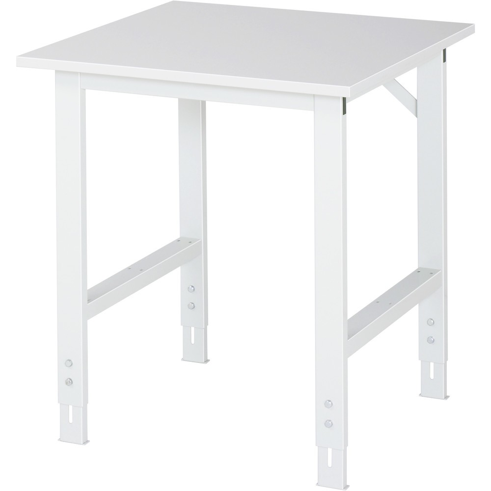 RAU höhenverstellbarer Werktisch Serie TOM, HxBxT 760-1.080 x 750 x 800 mm, Arbeitsplatte EGB-Melaminbelag