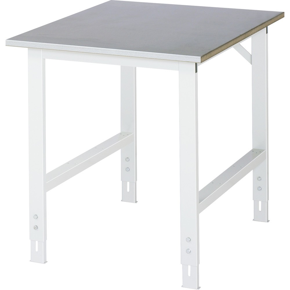 RAU höhenverstellbarer Werktisch Serie TOM, HxBxT 760-1.080 x 750 x 1.000 mm, Arbeitsplatte Stahlblechbelag