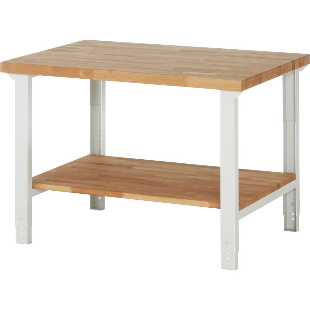 RAU Werkbank Serie 7000, HxBxT 790-1.140 x 1.250 x 900 mm, Ablageboden unten