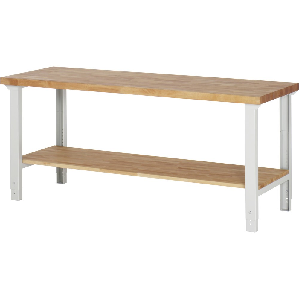 RAU Werkbank Serie 7000, HxBxT 790-1.140 x 2.000 x 700 mm, Ablageboden unten