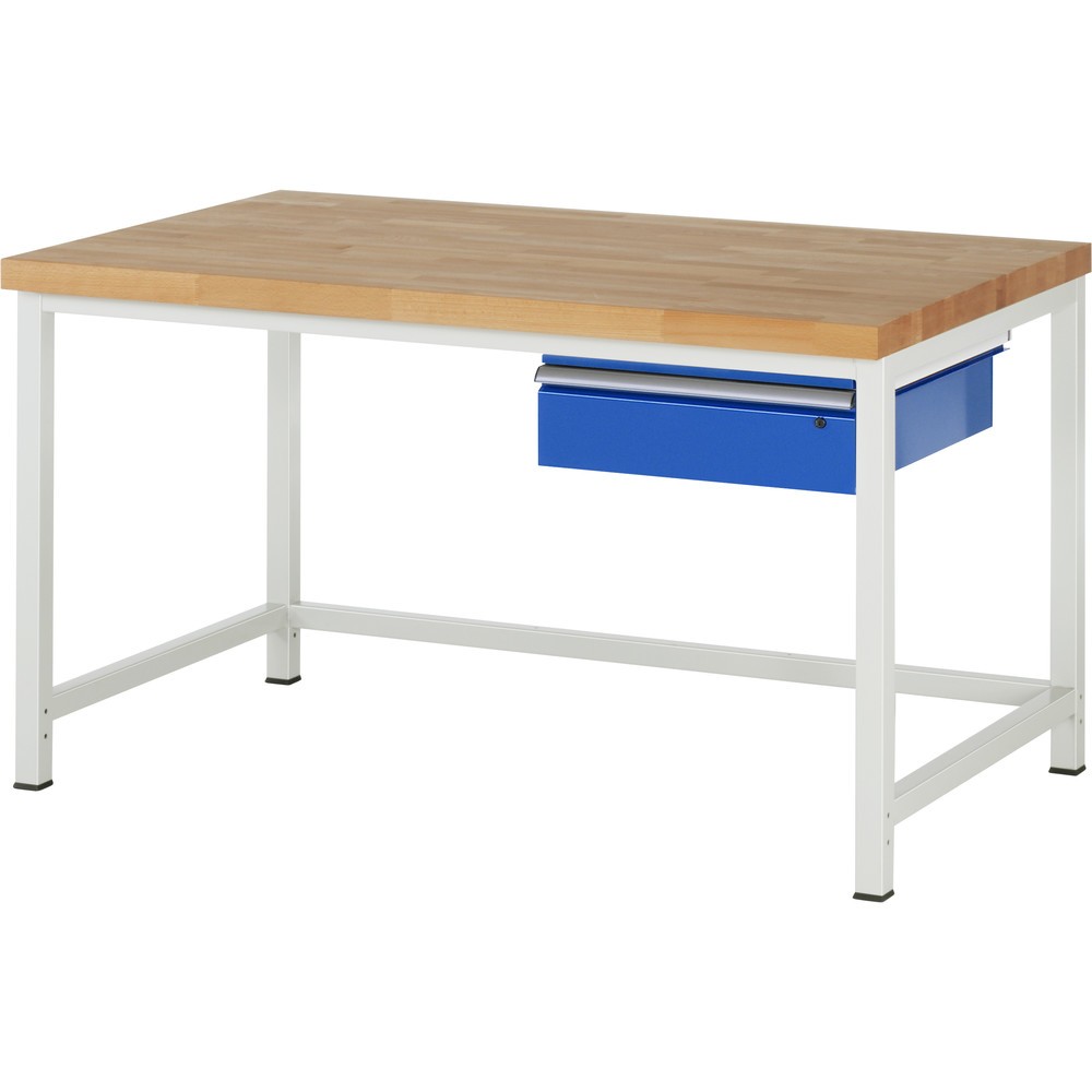 RAU Werkbank Serie 8000, HxBxT 840 x 1.500 x 900 mm, 1 Schublade, Schubladen-TK 50 kg