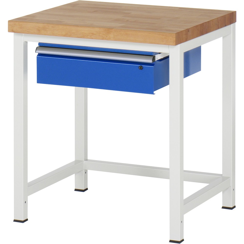 RAU Werkbank Serie 8000, HxBxT 840 x 750 x 700 mm, 1 Schublade, Schubladen-TK 50 kg