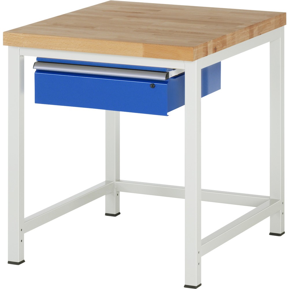 RAU Werkbank Serie 8000, HxBxT 840 x 750 x 900 mm, 1 Schublade, Schubladen-TK 50 kg