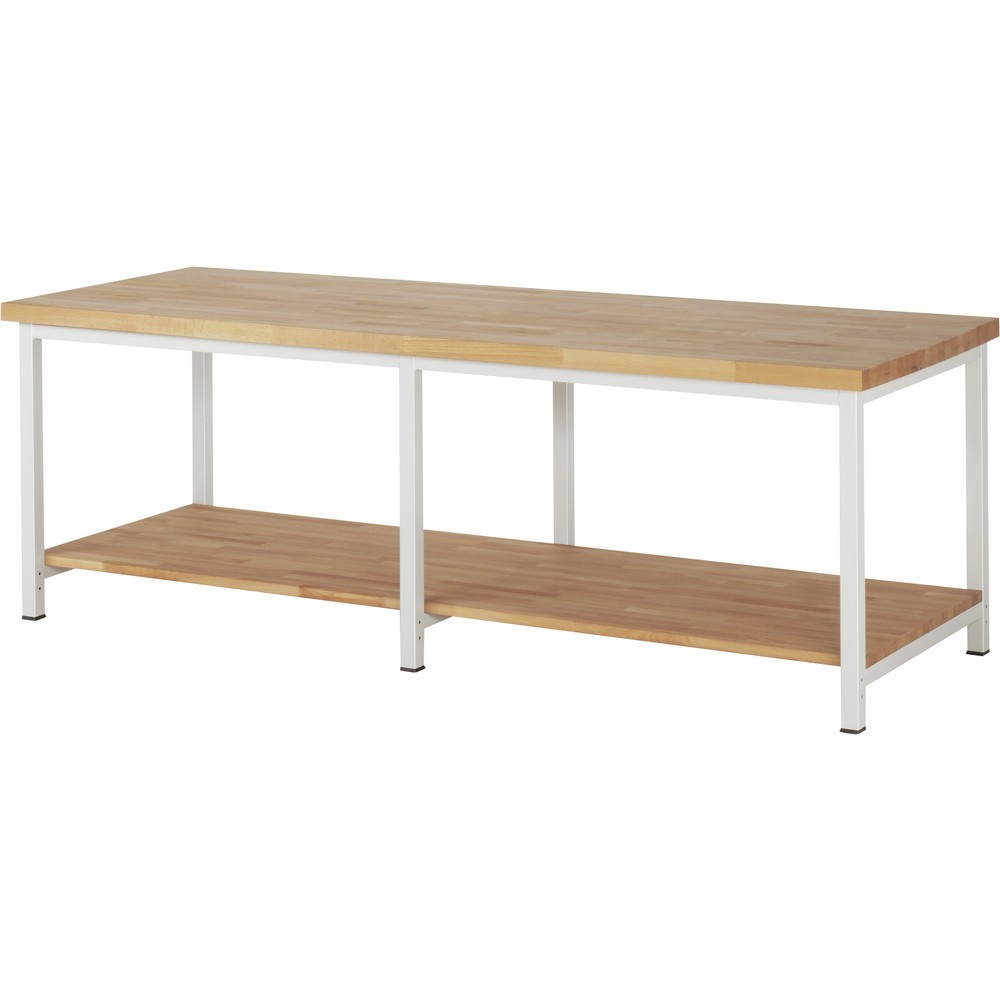 RAU Werkbank Serie 8000, HxBxT 840-1.040 x 2.500 x 900 mm, Ablageboden unten