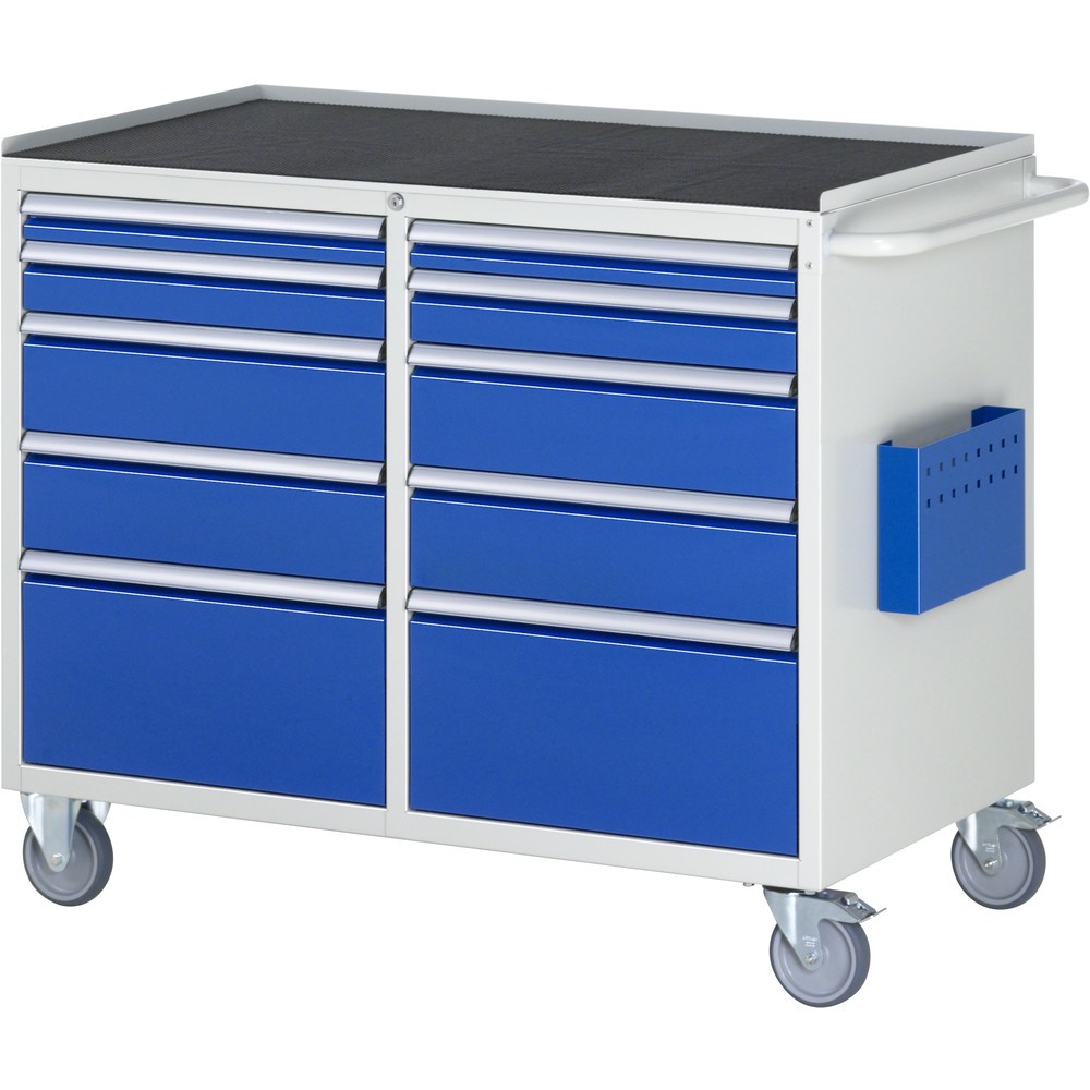 RAU Werkstattwagen Serie 7000, HxBxT 975 x 1.145 x 650 mm, 10 x 100%-Auszug-Schubladen 2 x 60, 2 x 90, 4 x 150, 2 x 270 mm, Arbeitsplatte Metall