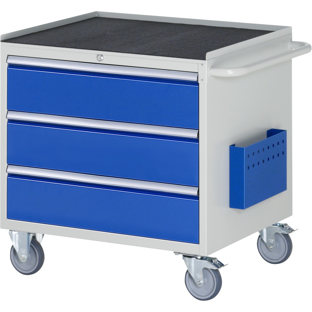 RAU Werkstattwagen Serie 7000, HxBxT 795 x 770 x 650 mm, 3 x 90%-Auszug-Schubladen 3 x 180 mm, Arbeitsplatte Metall