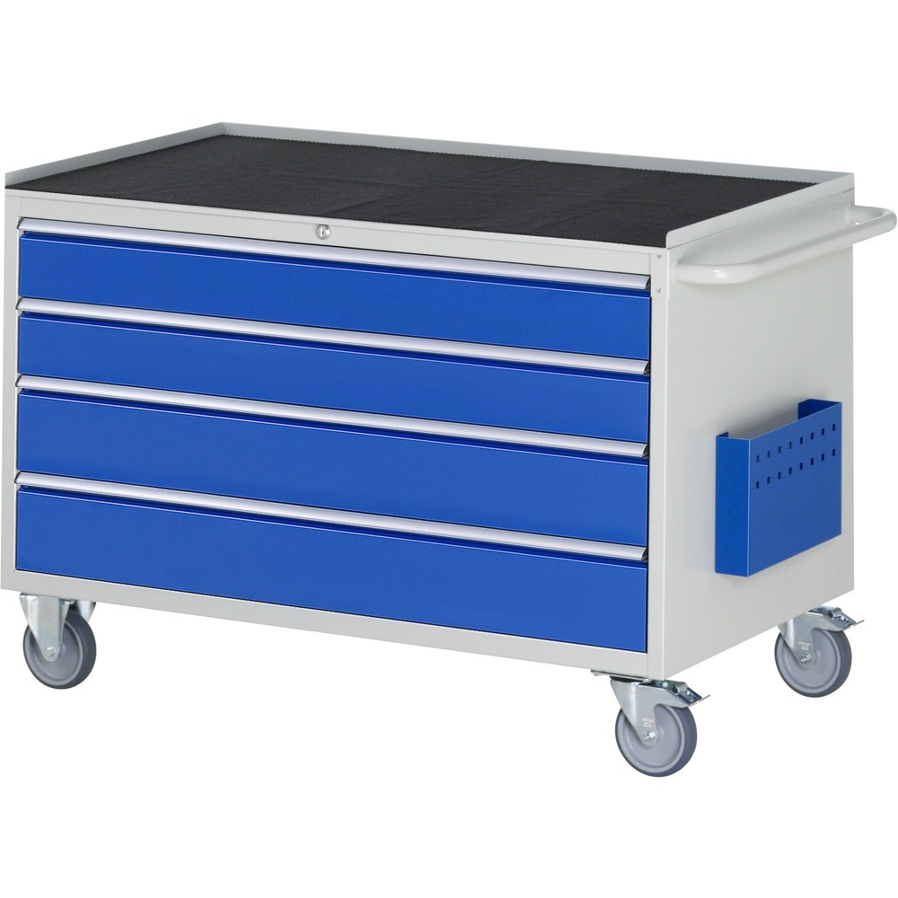 RAU Werkstattwagen Serie 7000, HxBxT 795 x 1.145 x 650 mm, 4 x 90%-Auszug-Schubladen 2 x 120, 2 x 150 mm, Arbeitsplatte Metall