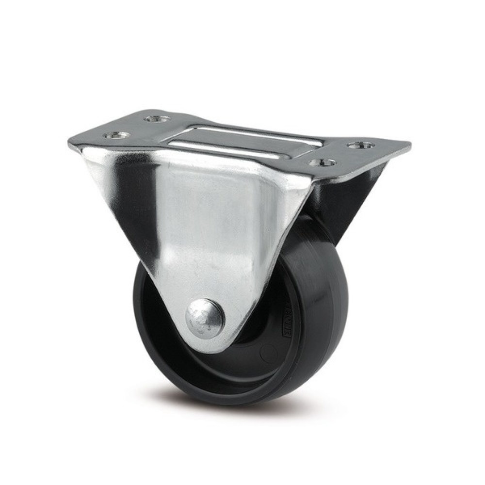TENTE® Bockrolle PP, Gleitlager, Radachse vernietet, Ø x Breite 65 x 50 mm, TK 120 kg