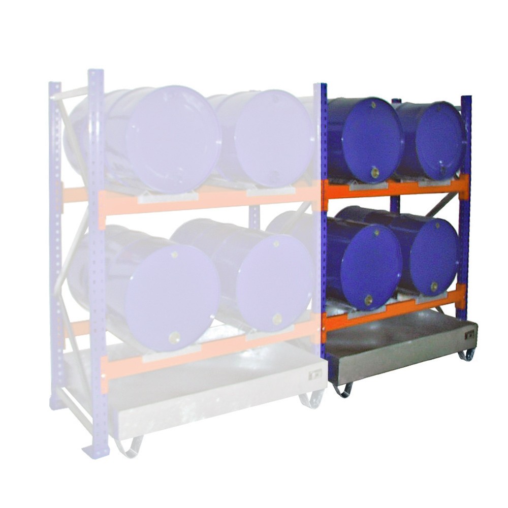 Bauer® Fassregal inkl. Auffangwanne, AF, 3 Ebenen, ohne Gitterrost, 9x 60 l liegend