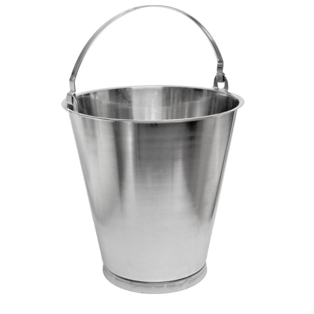 RENNER Eimer aus Edelstahl, mit Bodenring, 15 Liter