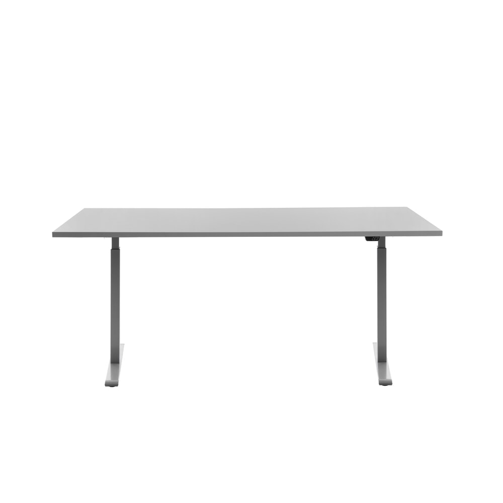 Topstar® Elektrisch höhenverstellbarer Schreibtisch E-Table, T-Fuß, BxT 1.800 x 800 mm, grau/lichgrau