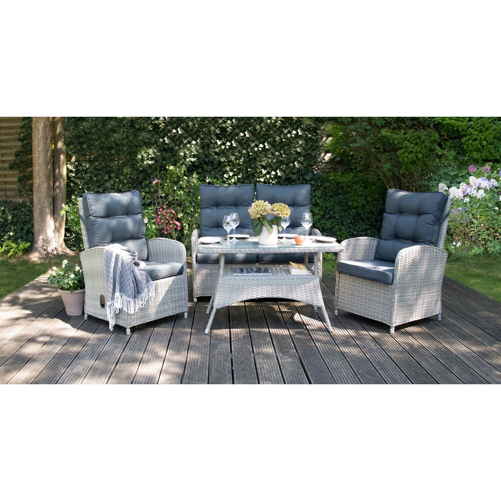 Außenmöbel-Set "Monte Carlo", 1x Sofa, 2x Sessel, 1x Tisch