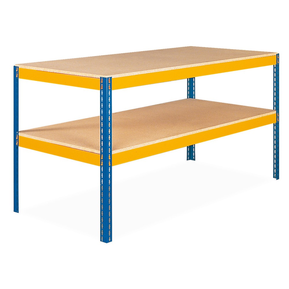 Werktisch NGS, FL 320 kg, 2 Einlegeböden mit je 1 Unterzug, HxBxT 990 x 1.536 x 926 mm