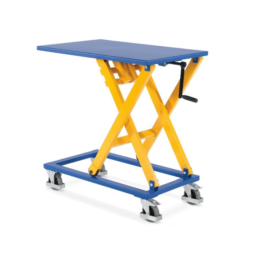 Scheren-Hubtischwagen mit Spindel, TK 300 kg, Plattform à 950 x 600 mm