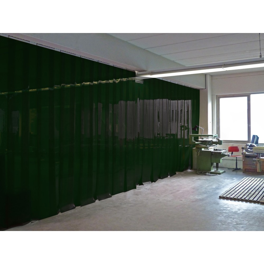 Schweisserschutz-Lamellenvorhang, Streifen 2x 300 mm, Überlappung 136 mm, Höhe 1.600 mm