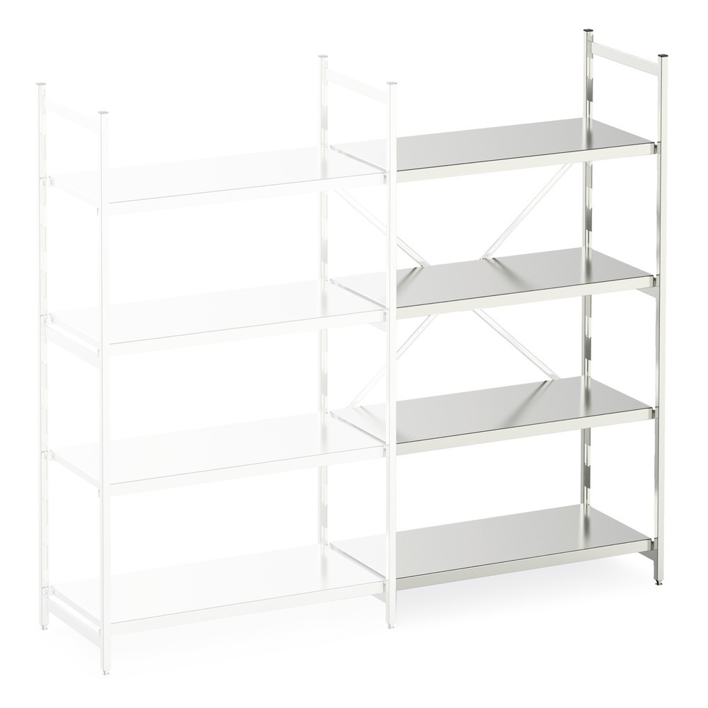 Aluminium-Regal mit geschlossenen Fachböden, AF, FL 600 kg, HxBxT 1.800 x 975 x 500 mm