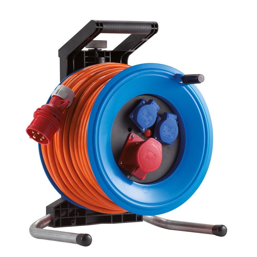 HEDI Kabeltrommel Professional Plus 320, H07BQ-F 5G2,5, IP44, 25 m, 1x CEE- u. 2x Schuko-Steckdose
