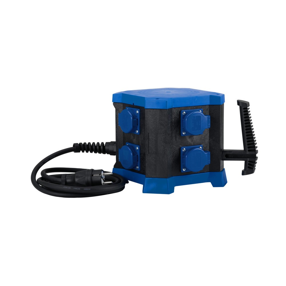 HEDI Steckdosenverteiler m.STATION, Wechselstrom, IP44, 8x Schuko-Steckdose