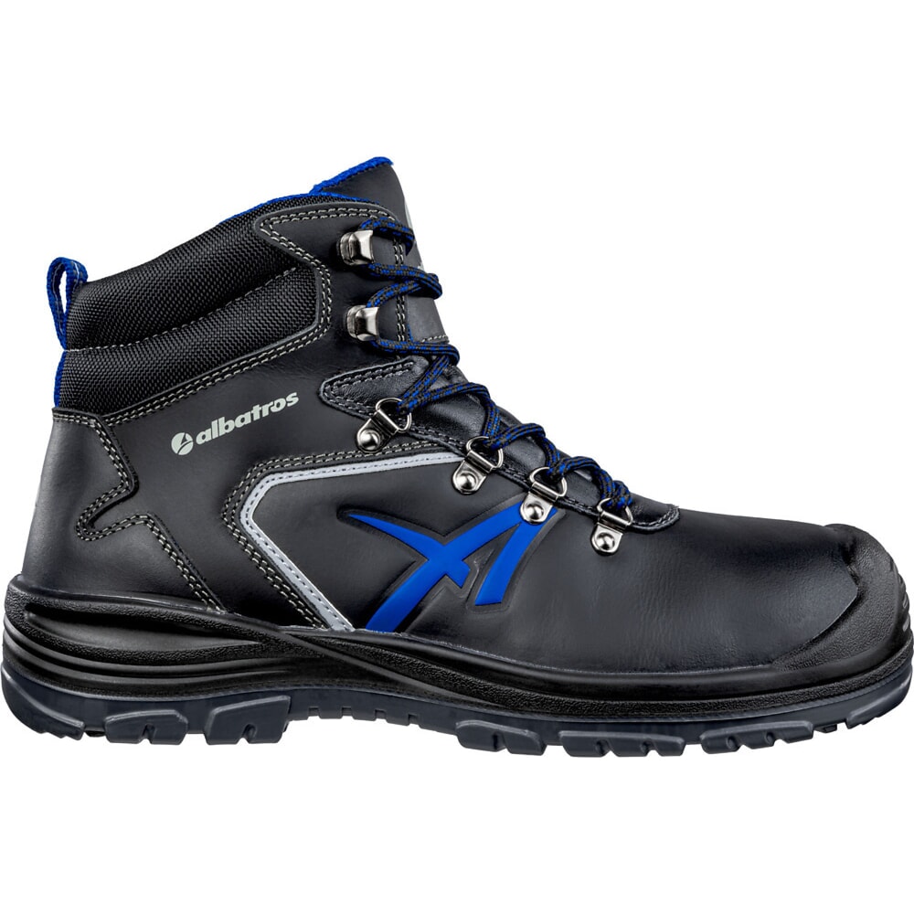 albatros Sicherheitsschuh UNIT BAU MID S3 SRC, schwarz-blau, Größe 44