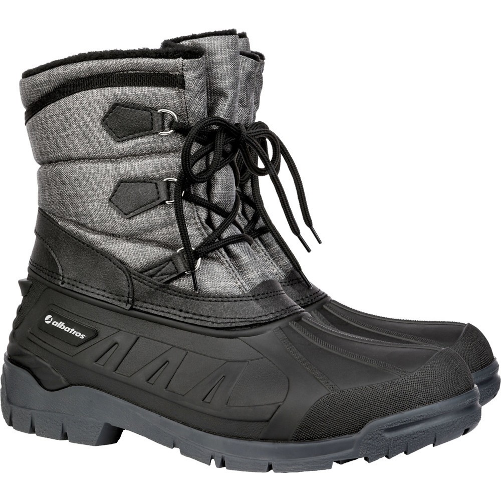 albatros Schnürstiefel TORONTO GREY, gefüttert, schwarz/grau, Größe 46