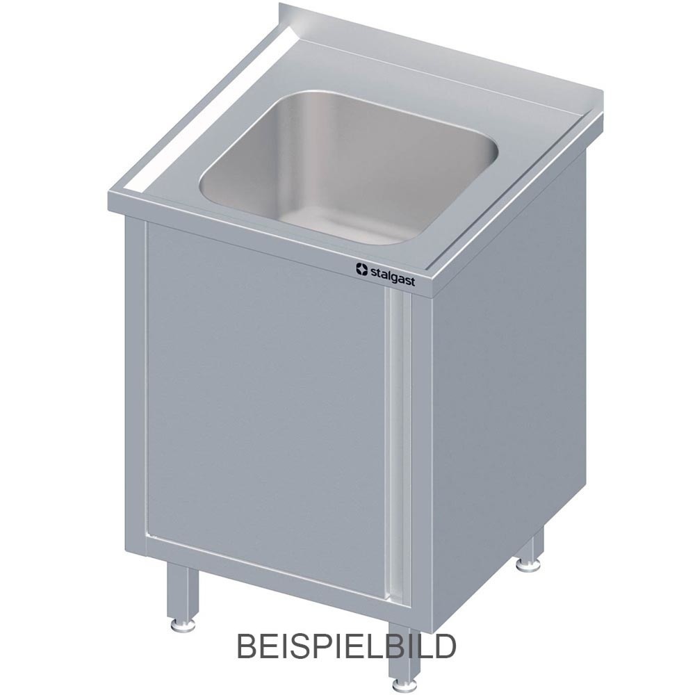 Stalgast Spülschrank mit Flügeltür 600x600x850 mm, mit einem Becken mit Aufkantung, verschweisst