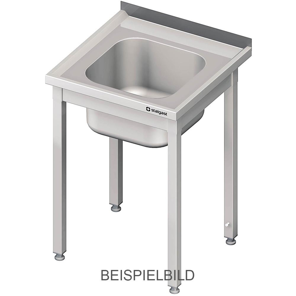 Stalgast Spültisch ohne Grundboden 600x600x850 mm, mit einem Becken mit Aufkantung, verschweisst