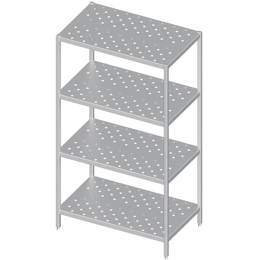 Stalgast Regal mit gelochten Böden, 900x400x1800 mm, verschweisst