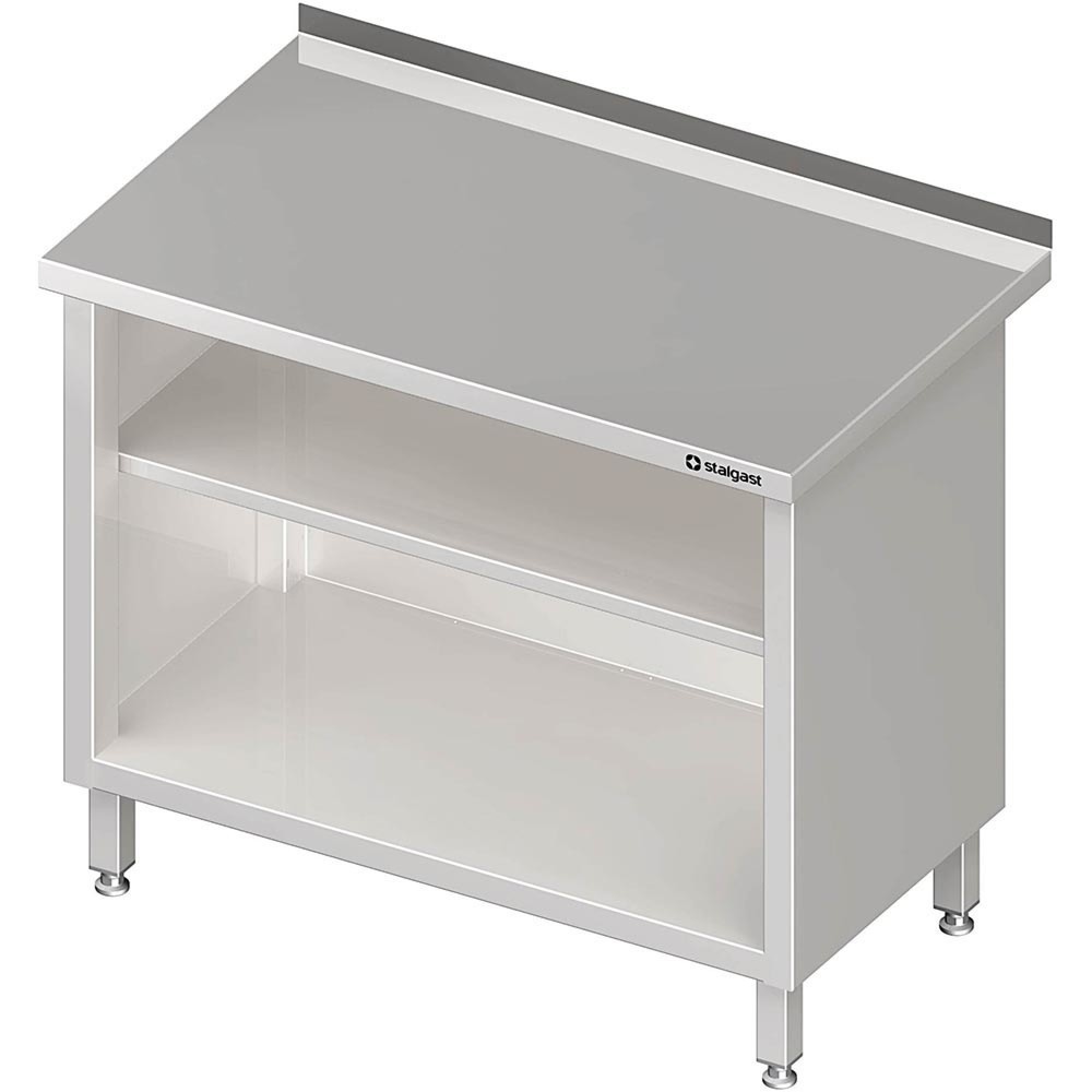 Stalgast Arbeitsschrank offen, mit Grund- und Zwischenboden, 1400x600x850 mm, mit Aufkantung, verschweisst