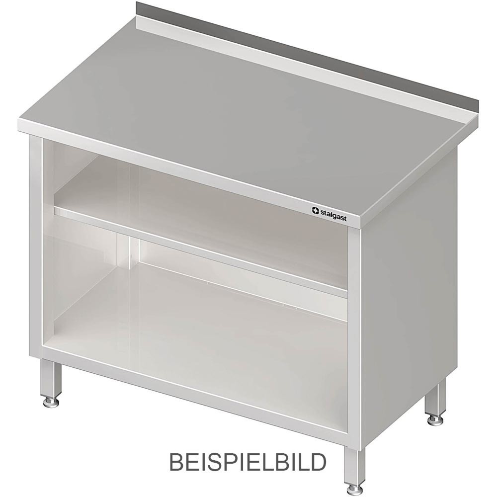 Stalgast Arbeitsschrank offen, mit Grund- und Zwischenboden, 1100x700x850 mm, ohne Aufkantung, verschweisst