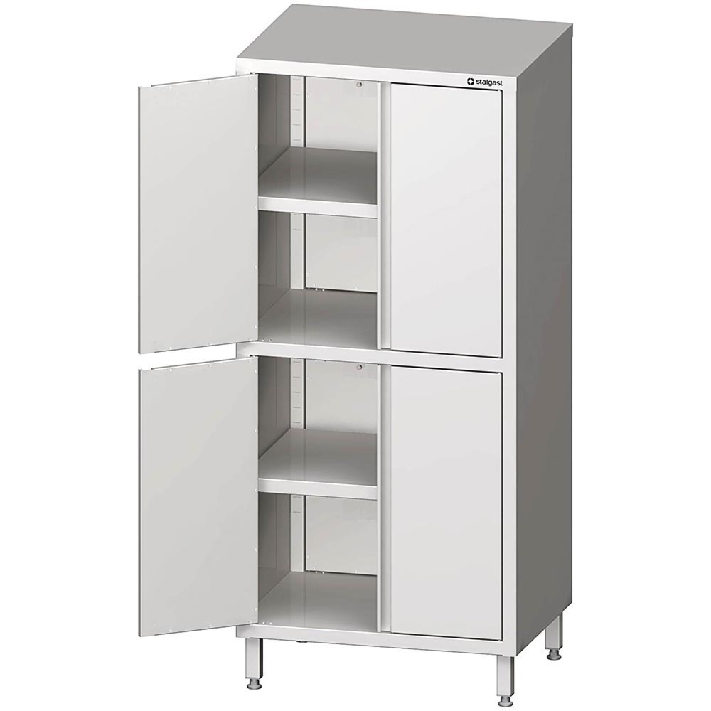 Stalgast Hochschrank mit Flügeltüren, 800x700x1800 mm, mit zwei Schrankräumen, verschweisst