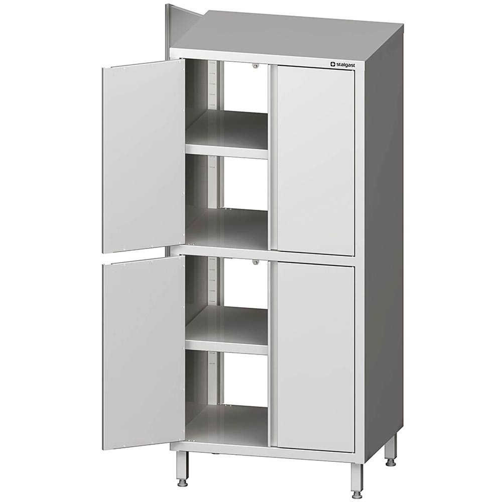 Stalgast Durchreiche-Hochschrank mit Flügeltüren, 1100x600x1800 mm, mit zwei Schrankräumen, verschweisst
