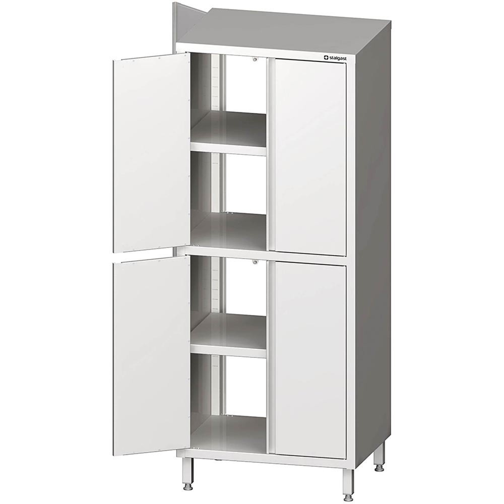 Stalgast Durchreiche-Hochschrank mit Flügeltüren, 1100x600x2000 mm, mit zwei Schrankräumen, verschweisst