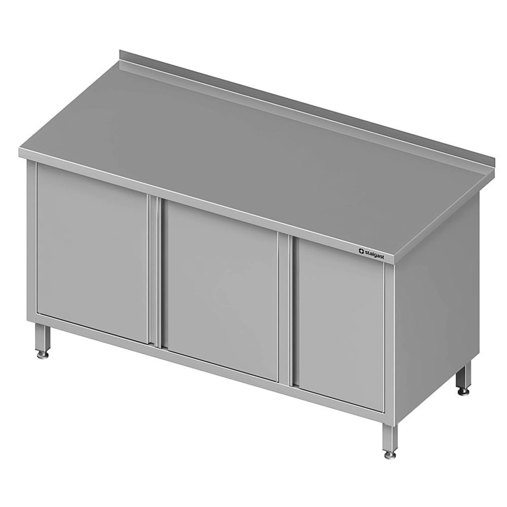 Stalgast Arbeitsschrank mit Flügeltüren, 1800x700x850 mm, mit Flügeltürschrank rechts, mit Aufkantung, verschweisst