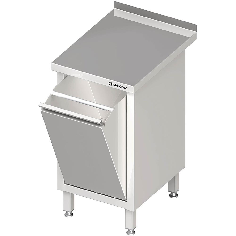 Stalgast Arbeitsschrank mit Abfallkipper, 450x600x850 mm, mit Aufkantung, verschweisst