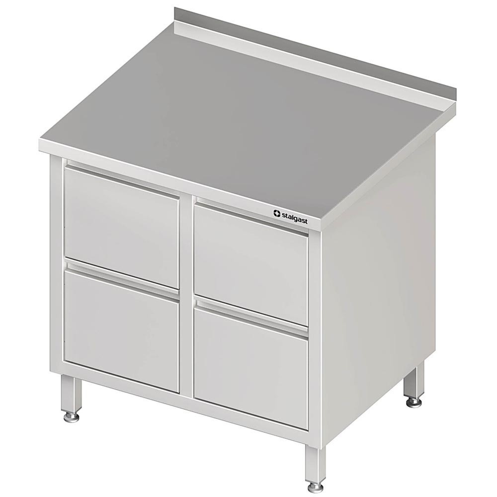 Stalgast Schubladenschrank mit 2x2 Schubladen, 840x700x850 mm, mit Aufkantung, verschweisst