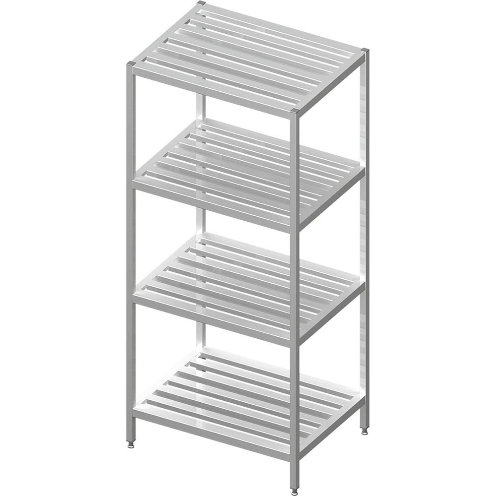 Stalgast Regal mit Gitterrost-Böden, 1000x500x1800 mm, verschweisst
