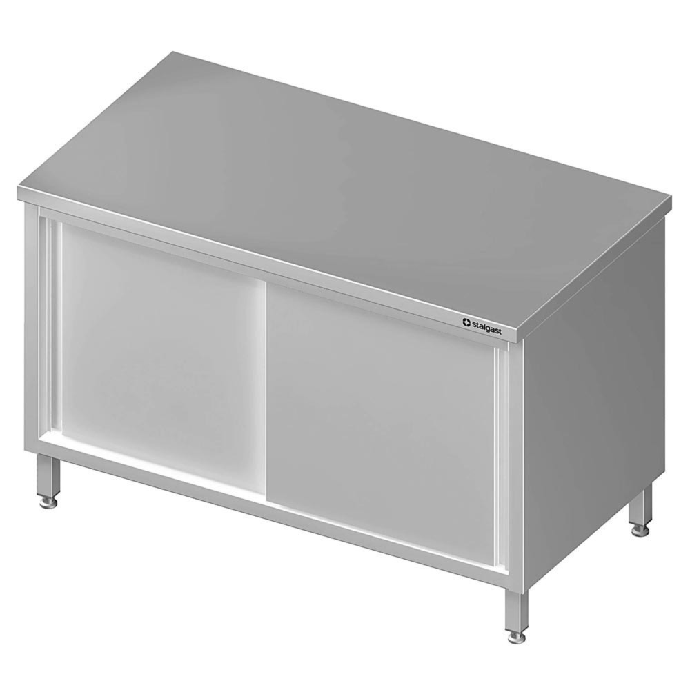 Stalgast Durchreicheschrank mit Schiebetüren, 1300x700x850 mm, ohne Aufkantung, verschweisst
