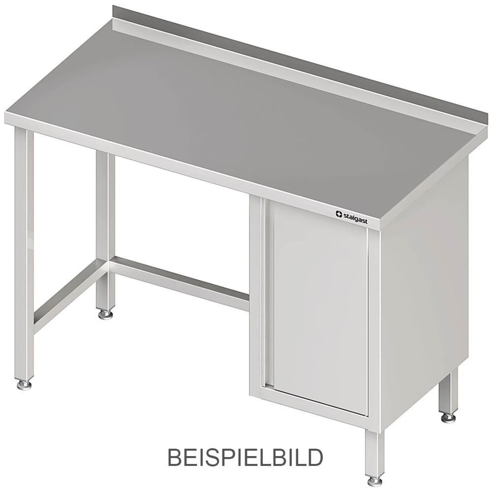 Stalgast Arbeitstisch ohne Grundboden, 2200x700x850 mm, mit Flügeltürschrank links, ohne Aufkantung, verschweisst
